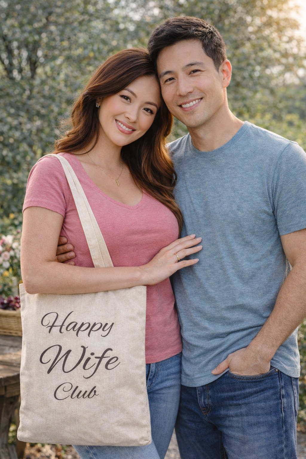 Happy Wife Club Natural Canvas Tote Bag