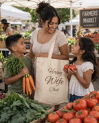 Happy Wife Club Natural Canvas Tote Bag