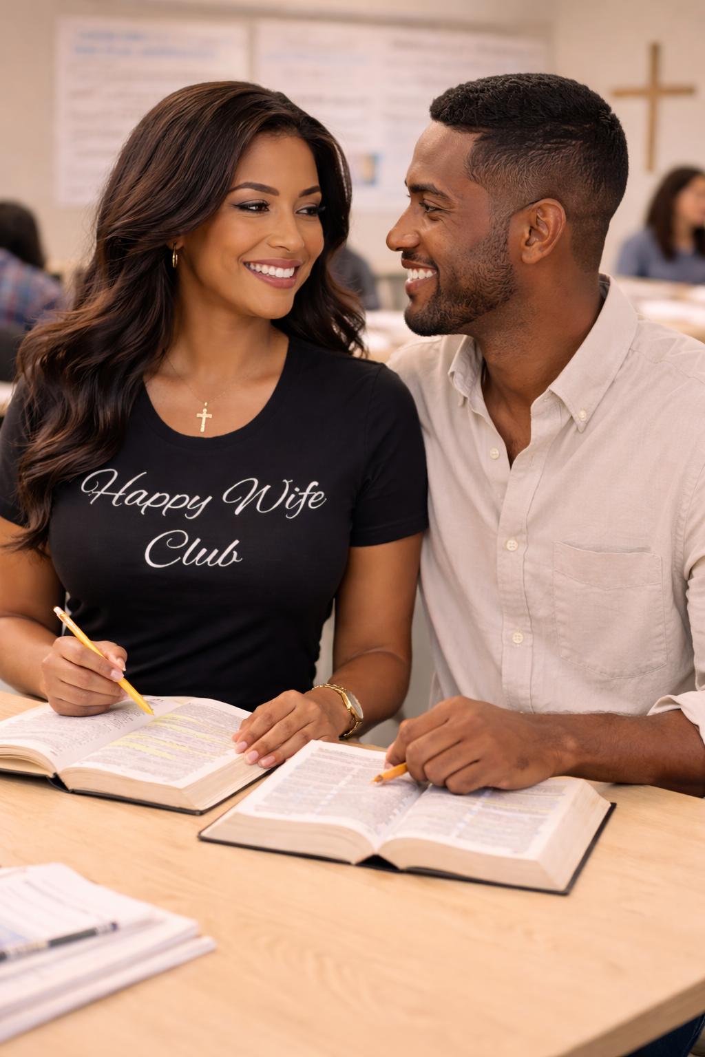 Happy Wife Club T-Shirt – Black