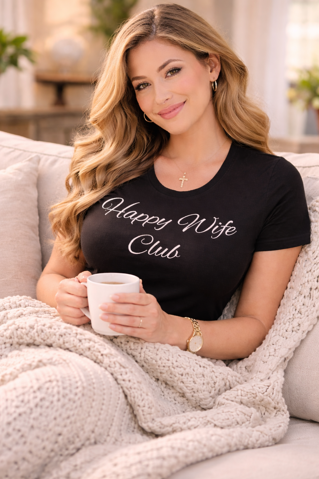 Happy Wife Club T-Shirt – Black
