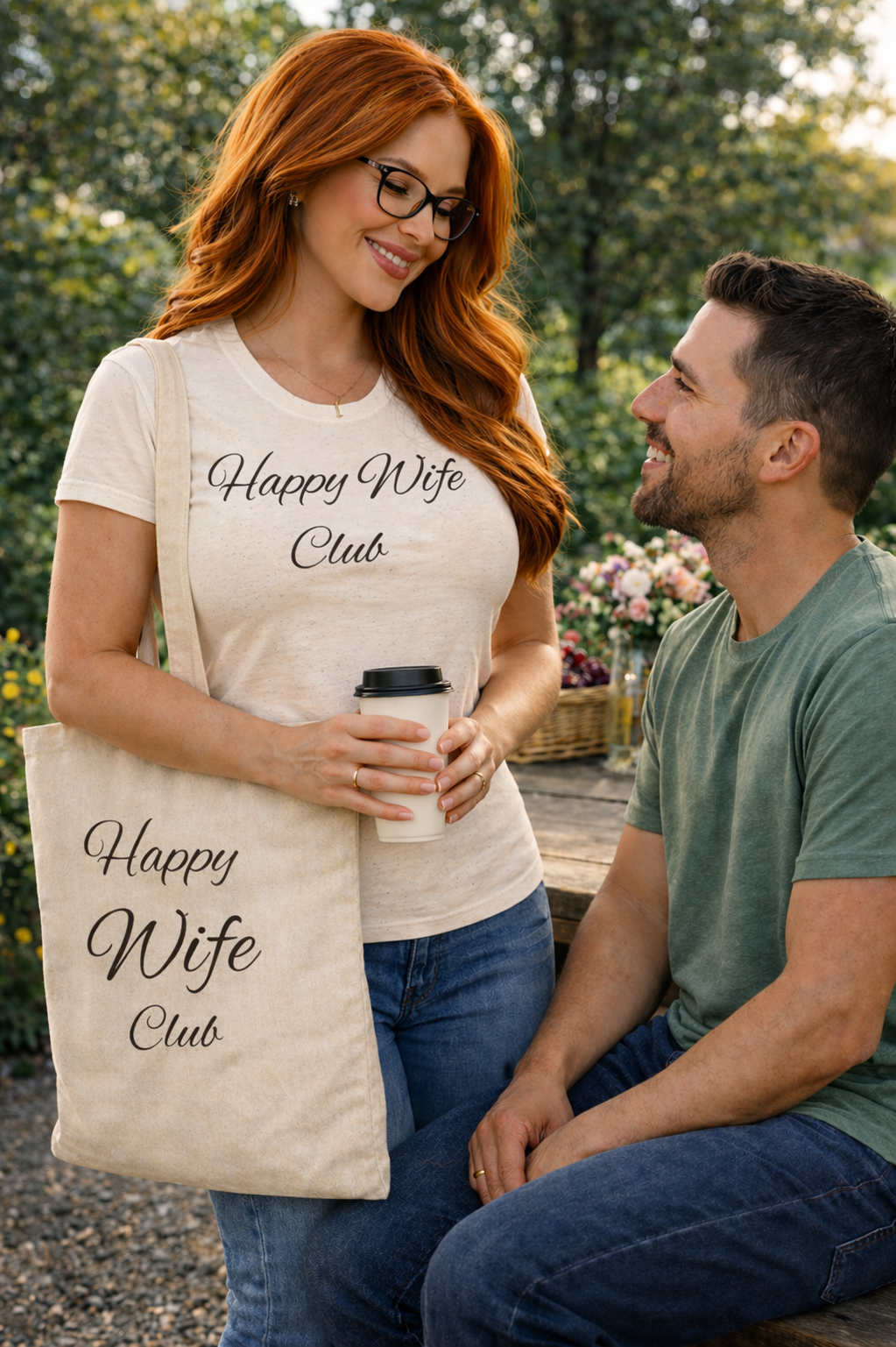 Happy Wife Club Natural Canvas Tote Bag