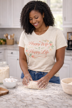 Happy Wife, Happy Life Front & Back T-Shirt