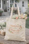 Happy Wife, Happy Life Canvas Tote Bag